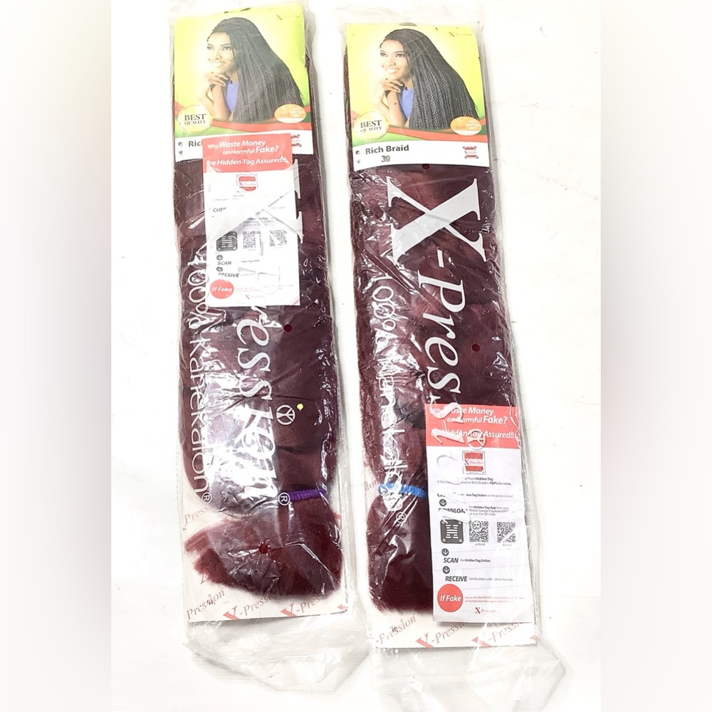 X-Pression Braiding Hair Rich Braid Color 39 Wine Red Extension 240g (Pack Of2)